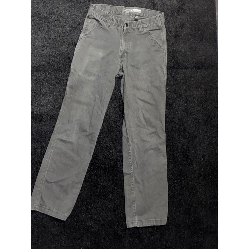 Carhartt Mens Relaxed Fit Canvas Work Pants Gray 30x32 Straight Leg Utility